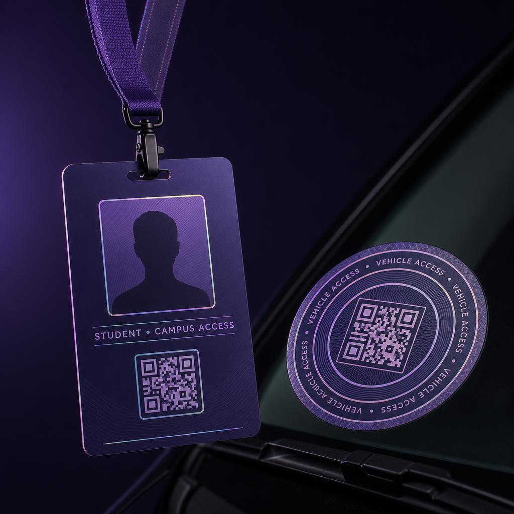WhiteGates ID badge and vehicle sticker
